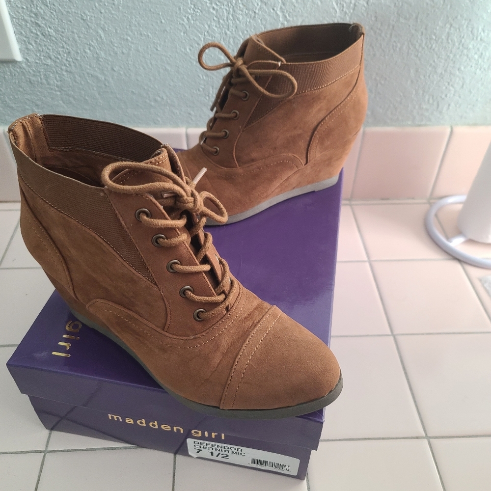 Madden Girl Brown Ankle Boots